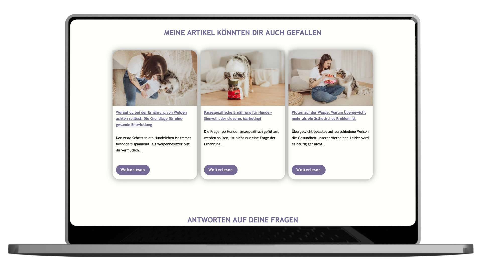 Referenzen Businessfotos für B2B Unternehmen fürs Tier - Hundeernährungsberatung